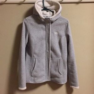 North Face Women's Light Gray Fleece Lined Jacket